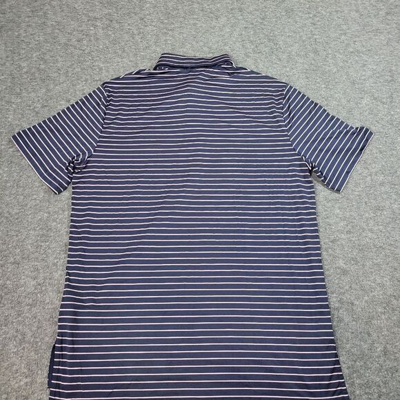 Ralph Lauren RLX Mens Golf Polo Shirt Size M Blue Pink Stripped LACC Club - Picture 2 of 12